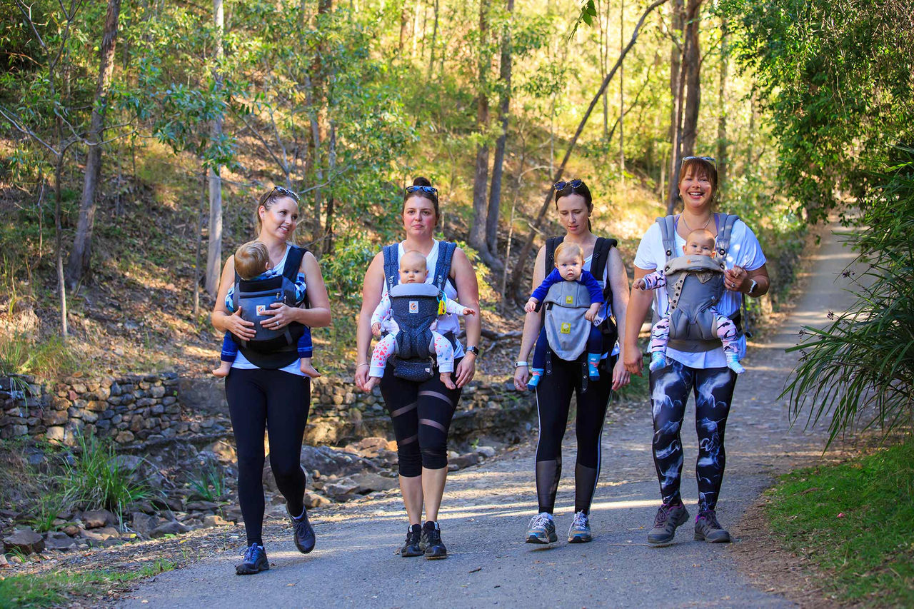 Walkers on a forest trail at Mt Coot-tha Reserve
